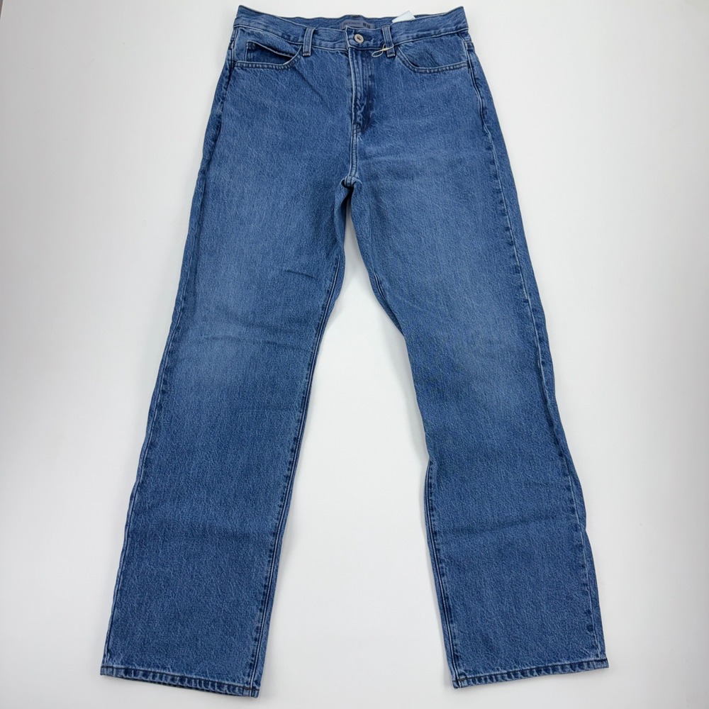 JW Anderson x Uniqlo Mens Straight Leg Jeans Blue 27x31 Medium Wash Denim 476209